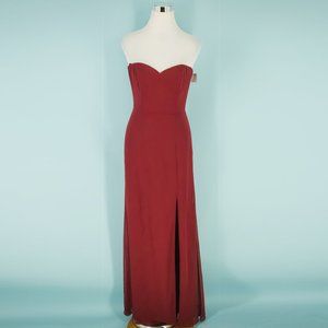 after six bow one shoulder gown